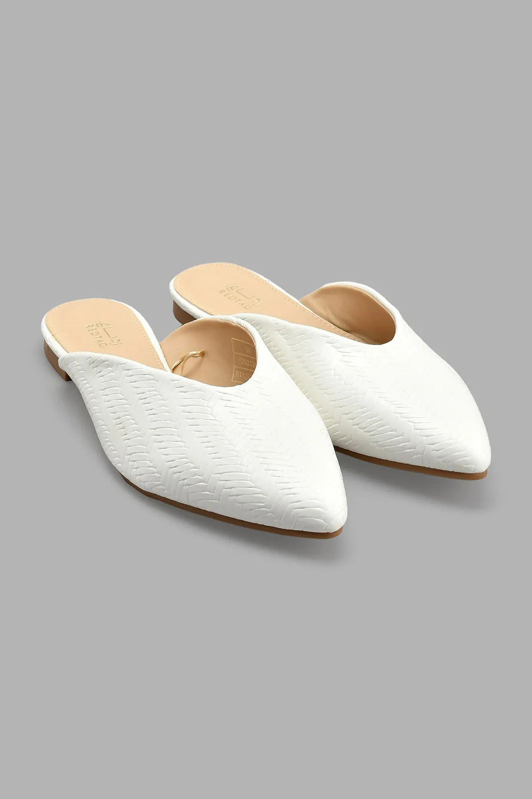 White Woven Mule