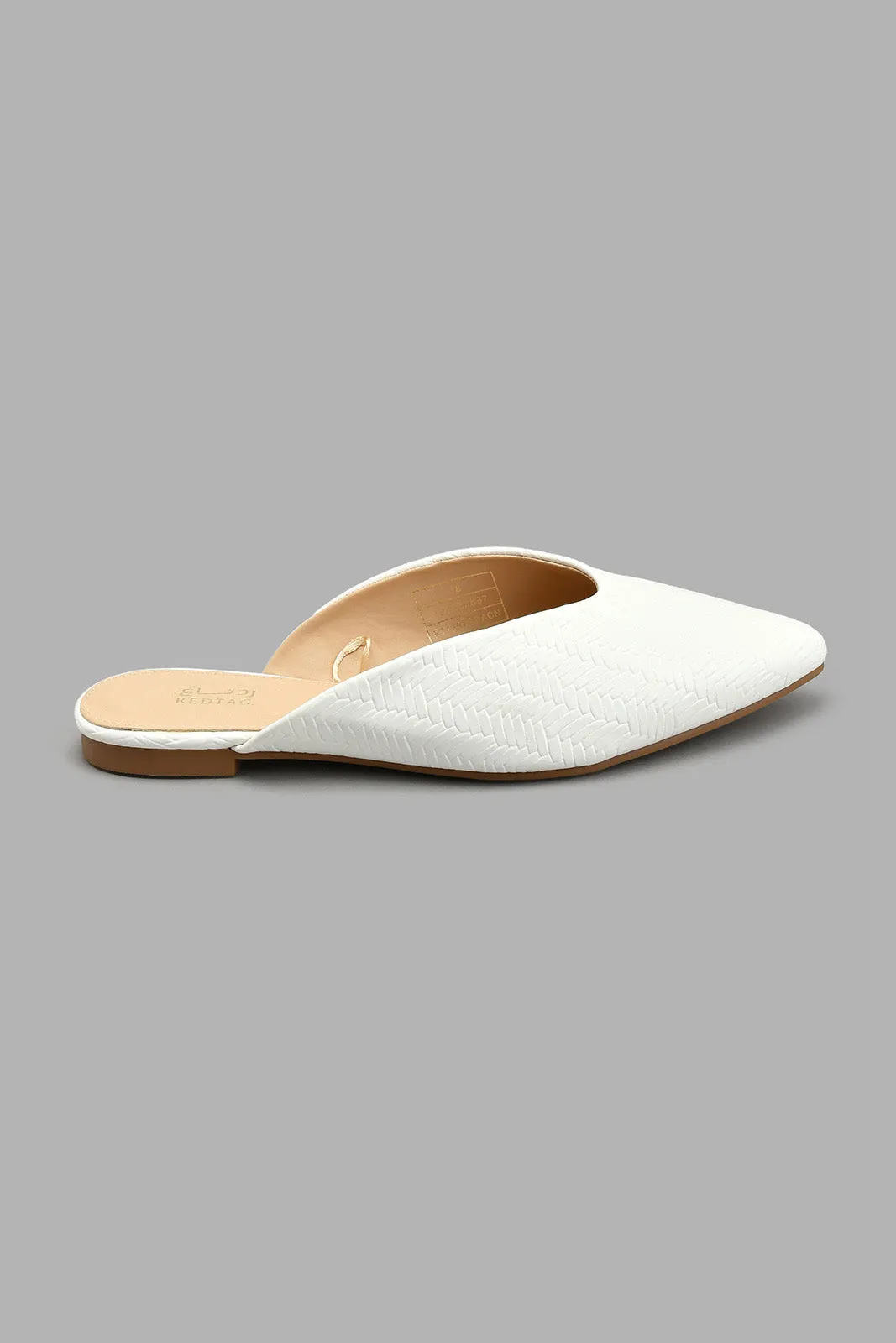 White Woven Mule