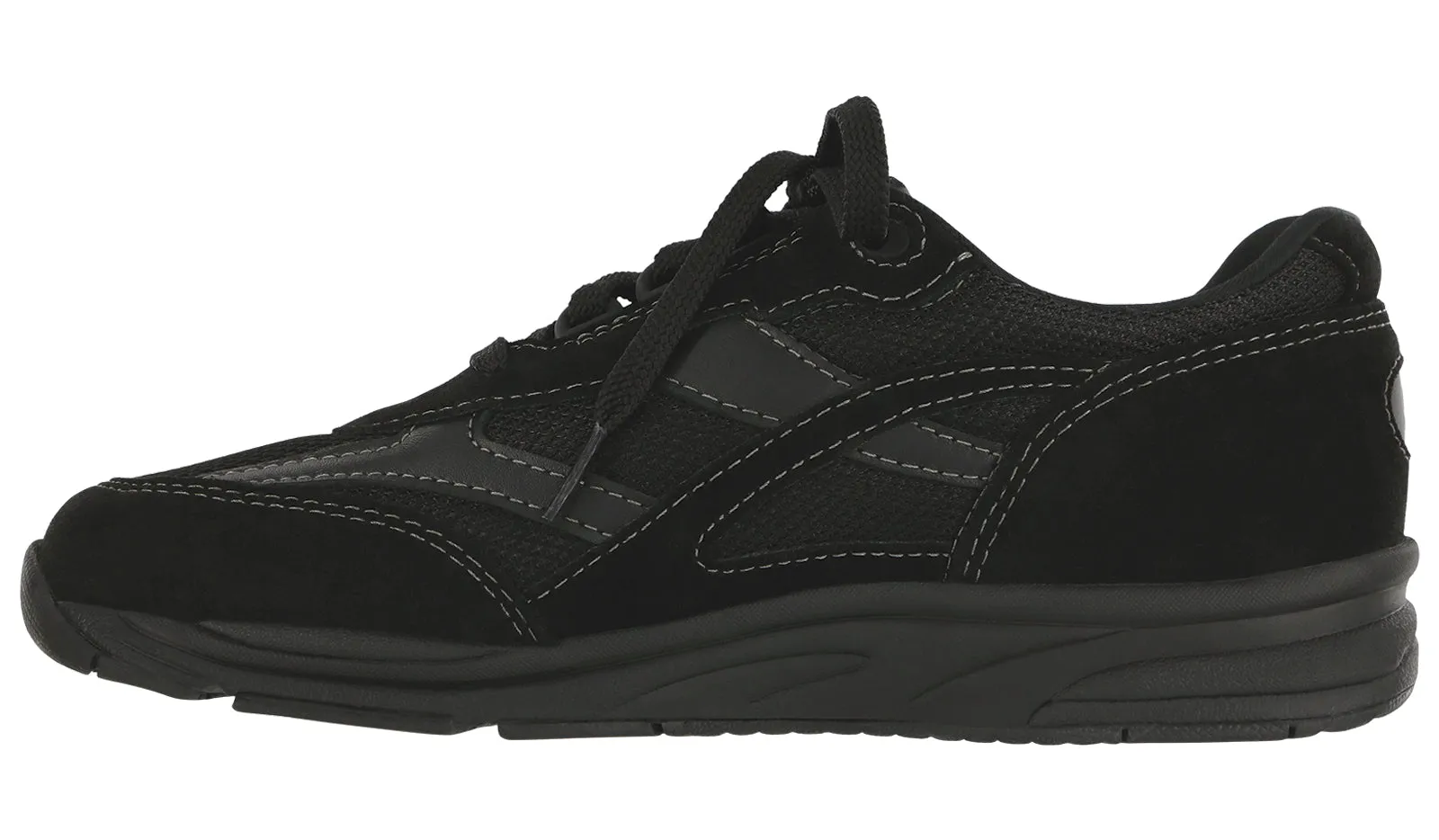 Women's Tour Mesh Lace Up Sneaker Mesh in Black
