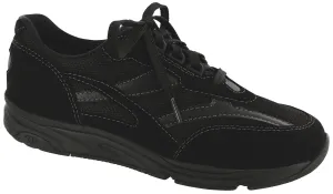 Women's Tour Mesh Lace Up Sneaker Mesh in Black