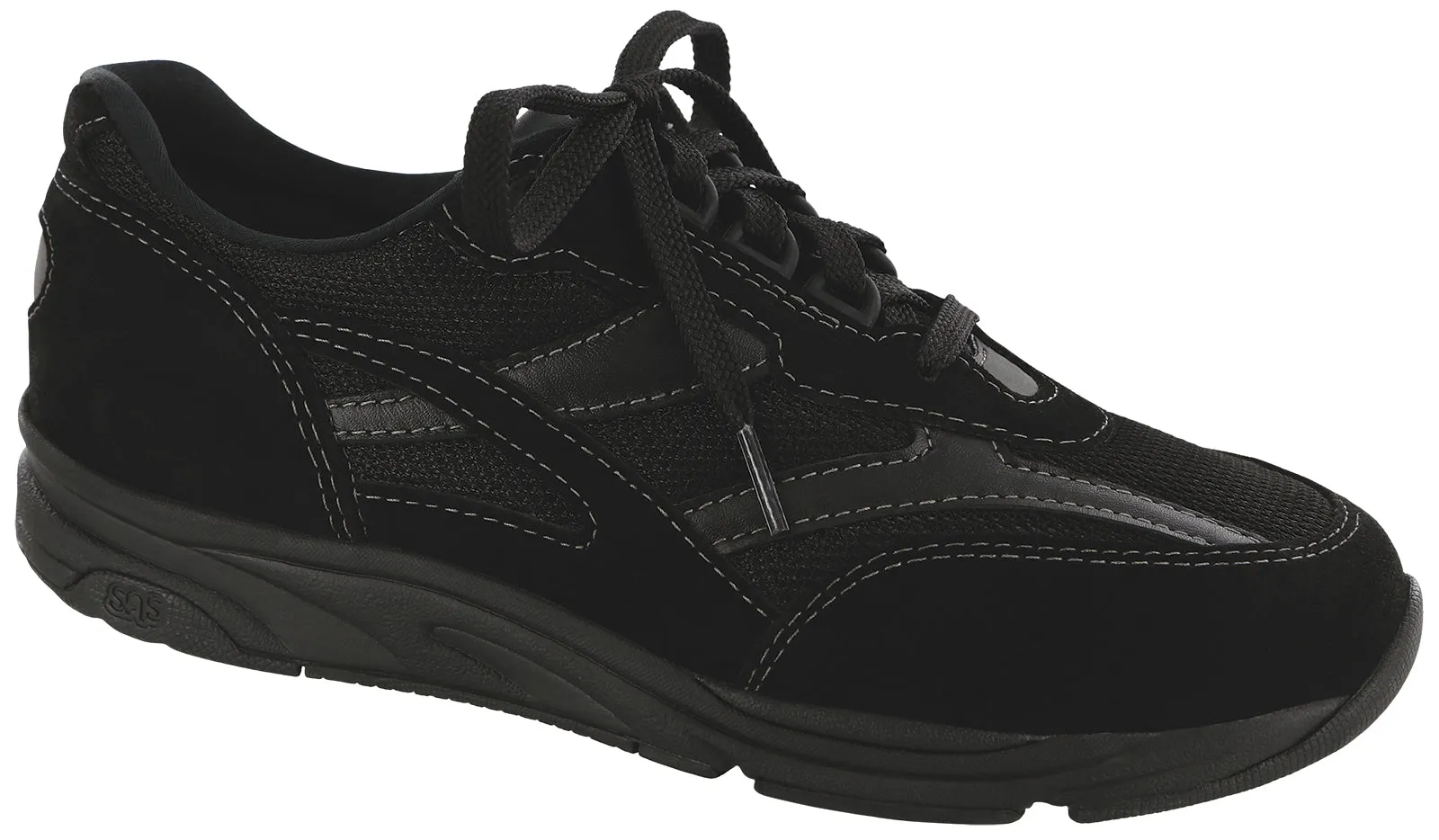 Women's Tour Mesh Lace Up Sneaker Mesh in Black